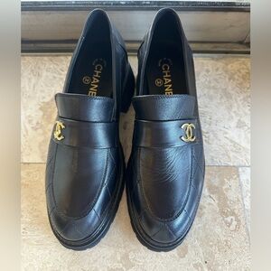 Quilted Chanel Black Loafers